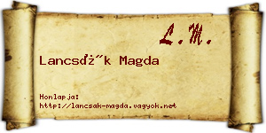 Lancsák Magda névjegykártya